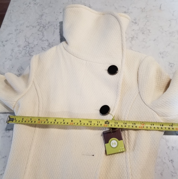 🧥 SOIA & KYO CREAM WOOL DRESS COAT - Picture 3 of 14